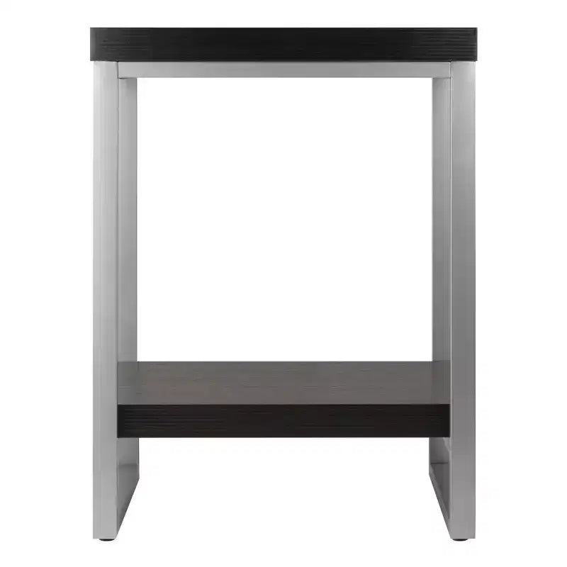 Table d'appoint Jared, tube d'acier émaillé - Espresso foncé - Winsome : 61 cm de hauteur, style contemporain, support d'imprimante, cadre en métal