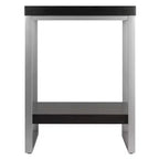 Table d'appoint Jared, tube d'acier émaillé - Espresso foncé - Winsome : 61 cm de hauteur, style contemporain, support d'imprimante, cadre en métal