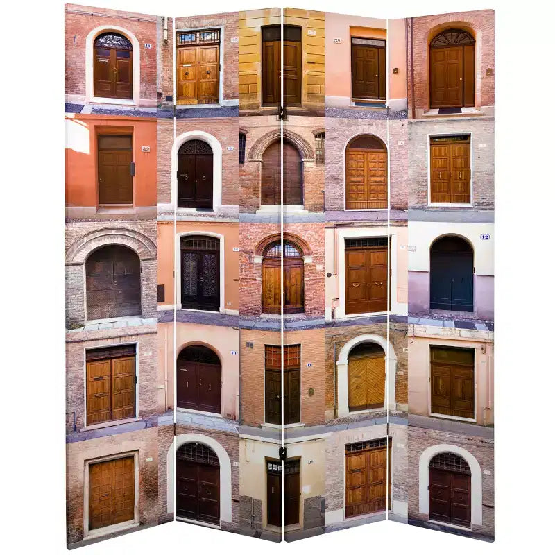 Séparateur de pièce en toile à portes doubles de 1,8 m de haut, 4 panneaux – Meuble oriental : Qualité galerie, aucun assemblage requis