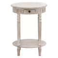Olivia & May Wood Oval Accent Table Taupe: Farmhouse Style, Single Drawer, Indoor Use, Shelf Storage
