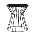Lulu Side Table French Black - Adore Decor: Mid-Century Modern, No Assembly, Round MDF Top