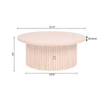 Table basse ronde cannelée Lifestorey Kendrick 33 cm à profil bas en chêne clair