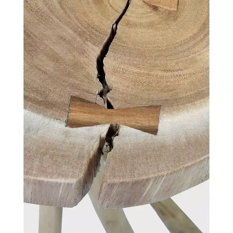 Table d'appoint Kenton en teck marron - East At Main : table d'appoint ronde moderne en teck sans assemblage pour le salon