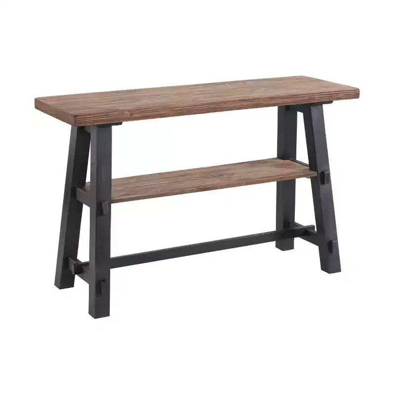 Console 48 po en bois massif Odin avec étagère noir – Meubles Alaterre : style mi-siècle, cadre en pin, facile à assembler