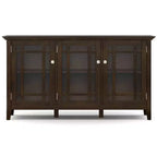 WyndenHall Freemont Meuble de Rangement Large Marron Tabac Foncé : Style Transitionnel, 3 Étagères Réglables, Cadre en Pin