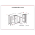 WyndenHall Freemont Meuble de Rangement Large Marron Tabac Foncé : Style Transitionnel, 3 Étagères Réglables, Cadre en Pin