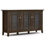 WyndenHall Freemont Meuble de Rangement Large Marron Tabac Foncé : Style Transitionnel, 3 Étagères Réglables, Cadre en Pin