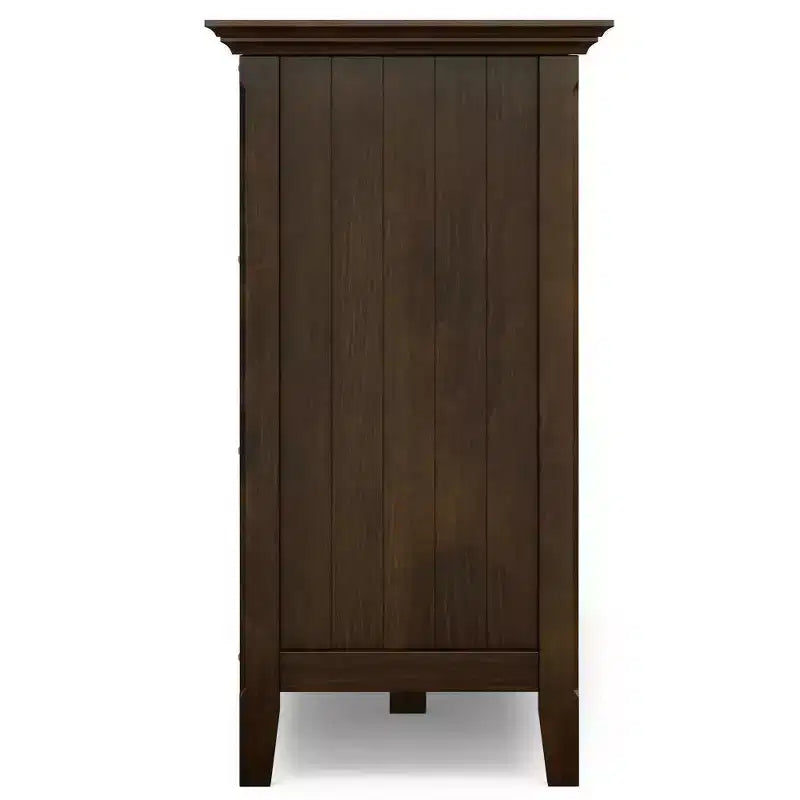 WyndenHall Freemont Meuble de Rangement Large Marron Tabac Foncé : Style Transitionnel, 3 Étagères Réglables, Cadre en Pin
