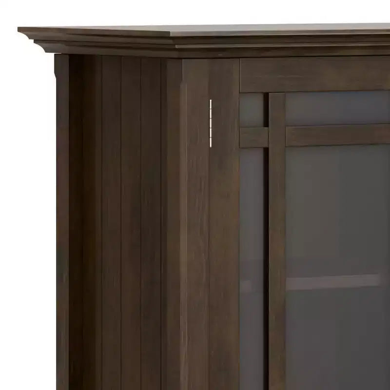 WyndenHall Freemont Meuble de Rangement Large Marron Tabac Foncé : Style Transitionnel, 3 Étagères Réglables, Cadre en Pin