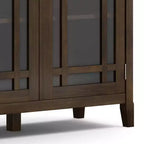 WyndenHall Freemont Meuble de Rangement Large Marron Tabac Foncé : Style Transitionnel, 3 Étagères Réglables, Cadre en Pin