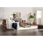 Lot de 3 Malles Traditionnelles en Bois Bleu - Olivia & May : Rembourrage, Lin, Cuir, Finitions Laiton, Aucun Montage Requis