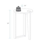 Table d'appoint ronde contemporaine gris/noir - Flora Home : pieds Sundial, plateau en chêne, hauteur 61 cm