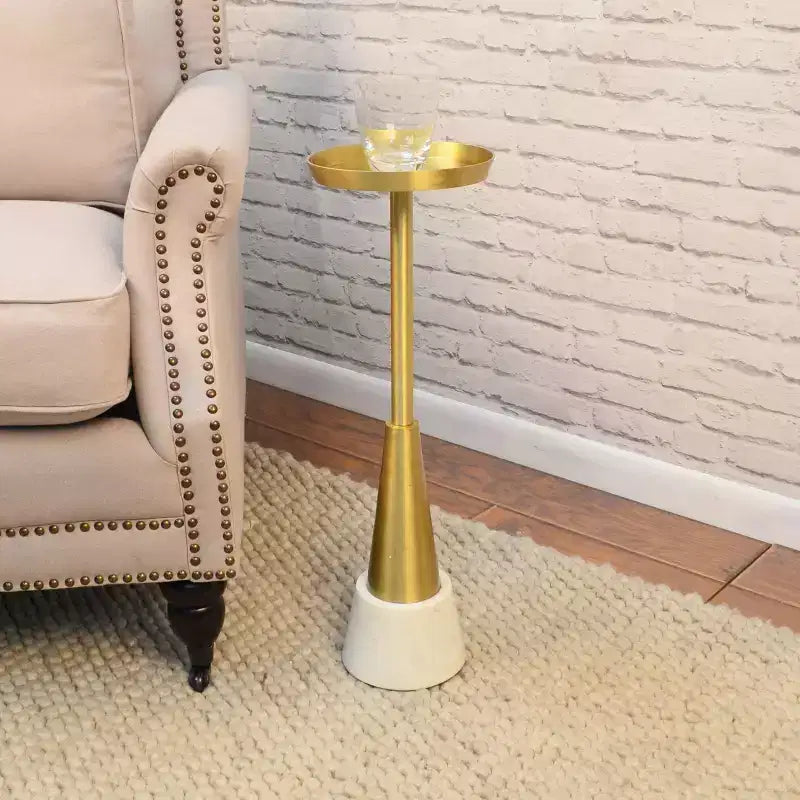 Carolina Living Barclay Petite table d'appoint pour boissons Or