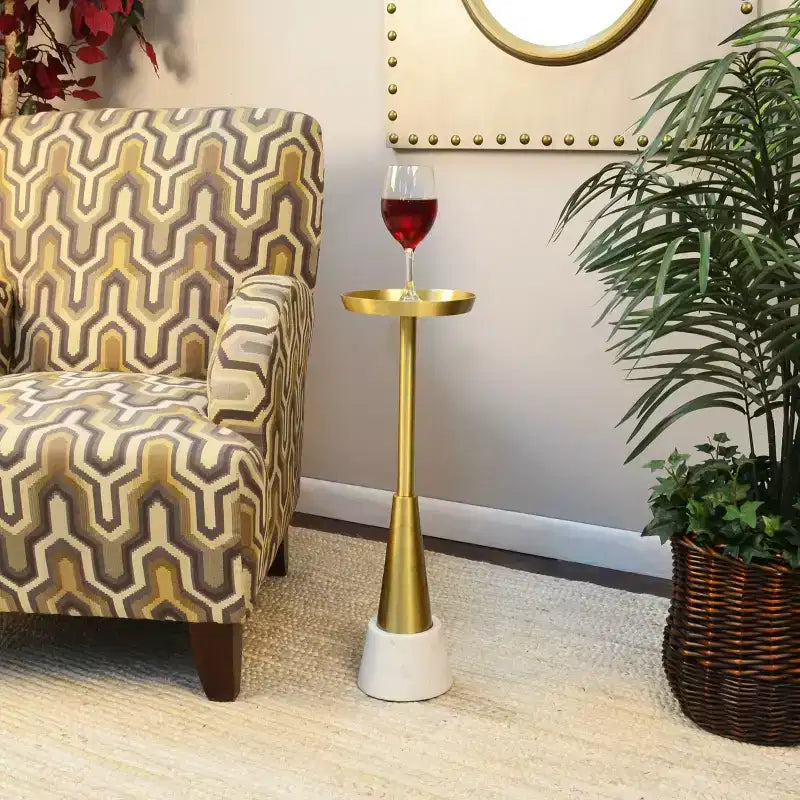 Carolina Living Barclay Petite table d'appoint pour boissons Or