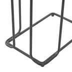 Table d'appoint industrielle en céramique blanche - Olivia & May : métal noir, en forme de C, aucun assemblage requis