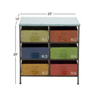 Meuble de Rangement Industriel en Métal – Olivia & May : 6 Tiroirs, Multicolore, Entièrement Assemblé