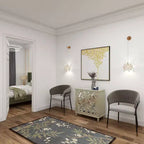 Meuble à miroir glamour et bois à motifs beige - Olivia & May