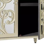 Meuble à miroir glamour et bois à motifs beige - Olivia & May