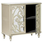 Meuble à miroir glamour et bois à motifs beige - Olivia & May