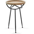 Easton Side Table Natural - Adore Decor: Modern Round No Assembly Required, Iron & Wood Frame, 24.5" Height