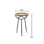 Table d'appoint Easton Naturelle - Adore Decor : Moderne, Ronde, Aucun assemblage requis, Structure en fer et bois, Hauteur 62,2 cm