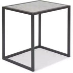 Lot de 2 tables d'appoint miroirs Gramercy Square noires - Finch : Emboîtables, Finition antique, Structure en métal
