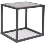 Lot de 2 tables d'appoint miroirs Gramercy Square noires - Finch : Emboîtables, Finition antique, Structure en métal