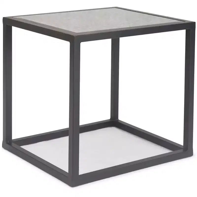 Lot de 2 tables d'appoint miroirs Gramercy Square noires - Finch : Emboîtables, Finition antique, Structure en métal