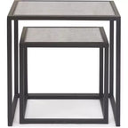Lot de 2 tables d'appoint miroirs Gramercy Square noires - Finch : Emboîtables, Finition antique, Structure en métal