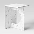 Faux Marble Side Table White - Threshold™