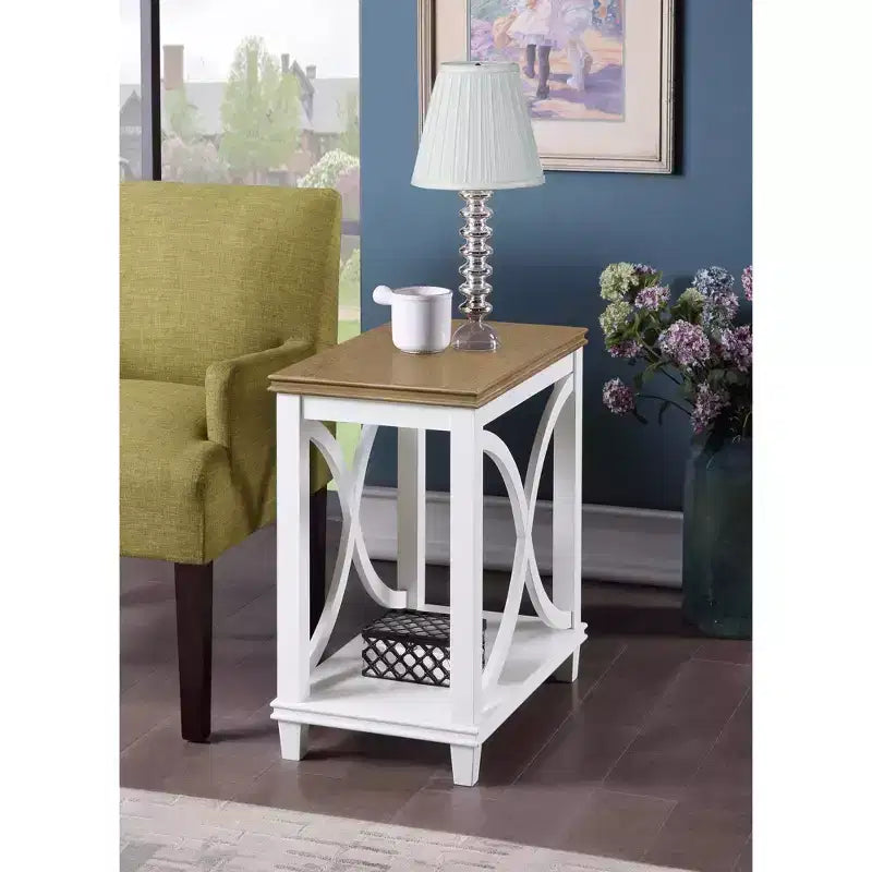 Table d'appoint Florence plateau Driftwood/cadre blanc - Breighton Home