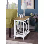 Table d'appoint Florence plateau Driftwood/cadre blanc - Breighton Home
