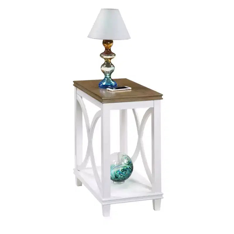 Table d'appoint Florence plateau Driftwood/cadre blanc - Breighton Home
