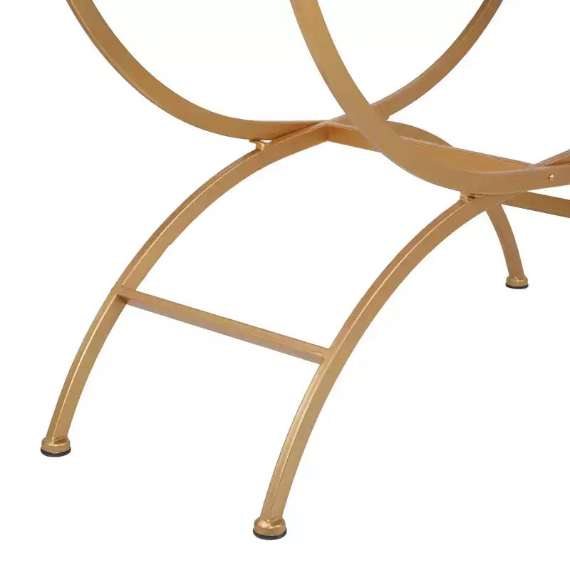Console contemporaine en pin, blanche - Olivia & May : Cadre doré, 2 tiroirs, construction robuste, aucun assemblage requis