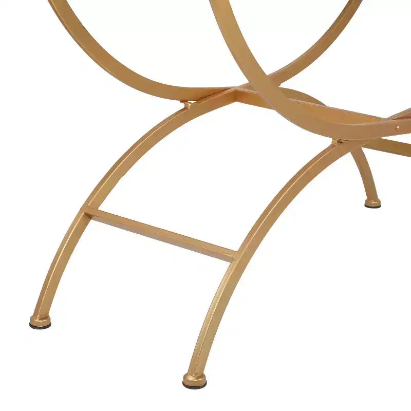Console contemporaine en pin, blanche - Olivia & May : Cadre doré, 2 tiroirs, construction robuste, aucun assemblage requis