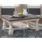 Table Basse Havalance Grise/Blanche - Signature Design by Ashley : Rangement Vintage Rustique, Bois Vieilli Bicolore