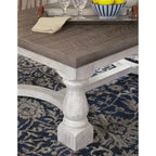Table Basse Havalance Grise/Blanche - Signature Design by Ashley : Rangement Vintage Rustique, Bois Vieilli Bicolore