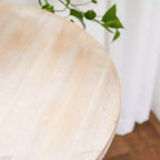 Petite Table d'appoint Ronde en Bois Ancien Blanche - Olivia & May : Table d'appoint de style ferme ornée