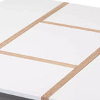 Table basse Rasa Wood blanc/chêne - Baxton Studio : Meuble de salon moderne, design géométrique, étagères de rangement ouvertes