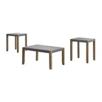 36" Davenport Faux Concrete and Wood Coffee Table with 2 Square End Tables Light Amber - Alaterre Furniture: Rustic Industrial 3-Piece Set