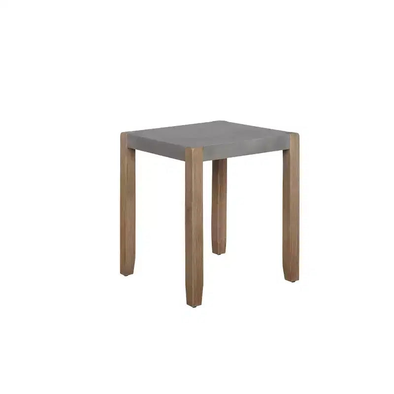Table basse Davenport en similicuir et bois 36 po avec 2 tables de bout carrées Ambre clair - Meubles Alaterre : Ensemble 3 pièces industriel rustique