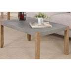 Table basse Davenport en similicuir et bois 36 po avec 2 tables de bout carrées Ambre clair - Meubles Alaterre : Ensemble 3 pièces industriel rustique