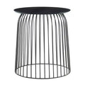 Wallace Accent Table Black - Finch: Modern Geometric Metal Legs, Powder-Coated Iron Frame, No Assembly Required