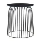 Wallace Accent Table Black - Finch: Modern Geometric Metal Legs, Powder-Coated Iron Frame, No Assembly Required