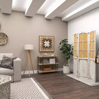 Console en métal contemporaine - Olivia & May : Étagère fixe, Plateau en bois, Aucun assemblage requis