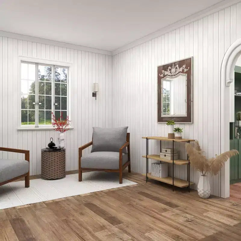 Console en métal contemporaine - Olivia & May : Étagère fixe, Plateau en bois, Aucun assemblage requis