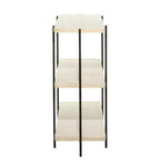 Console en métal contemporaine - Olivia & May : Étagère fixe, Plateau en bois, Aucun assemblage requis