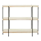 Console en métal contemporaine - Olivia & May : Étagère fixe, Plateau en bois, Aucun assemblage requis