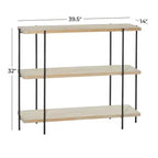 Console en métal contemporaine - Olivia & May : Étagère fixe, Plateau en bois, Aucun assemblage requis