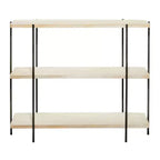 Console en métal contemporaine - Olivia & May : Étagère fixe, Plateau en bois, Aucun assemblage requis